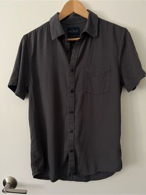 Lucky Brand Short Sleeve Button-Up Shirt - Dark Gray